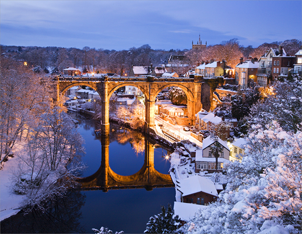 Viaduct and River Nidd in Winter