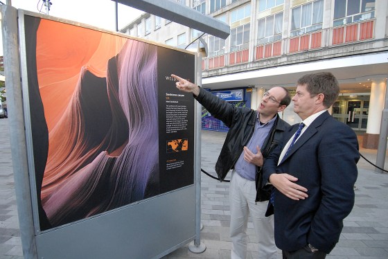 Mark Sunderland talking to Dr Michael Dixon