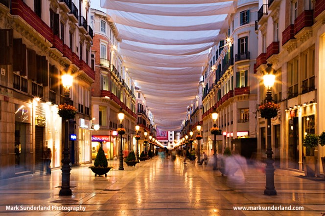 Calle Marques de Larios at Night