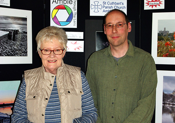 Mark Sunderland with Coast and Castles category first prize winner Ros Nicholson