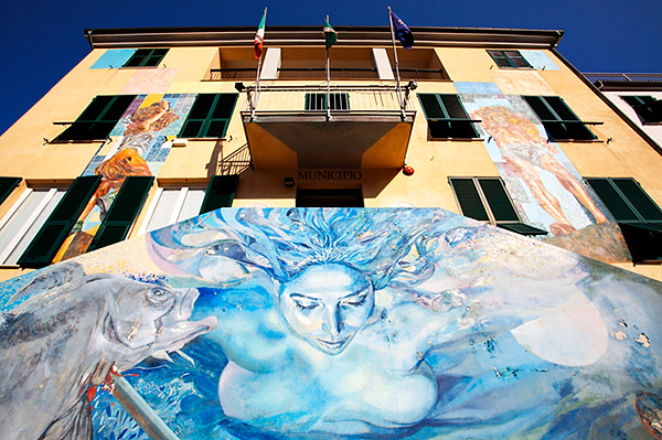 Maritime Mural at the Town Hall in Riomaggiore