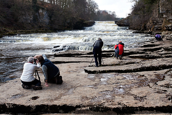 Photographing Lower Aysgarth Falls on the April Aysgarth Workshop