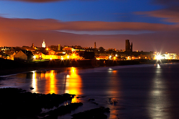 St Andrews at Dusk from the Fife Coastal Path above East Sands