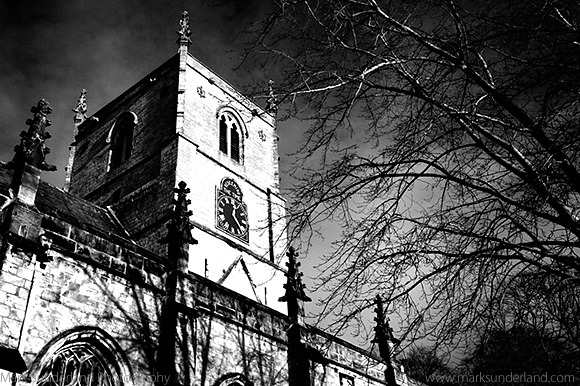 Church Tower and Winter Trees