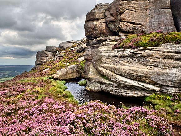 Old Stell Crag in the Simonside Hills in Summer Rothbury Northumberland England