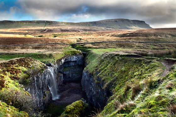 Waterfall at Hull Pot and Pen Y Ghent
