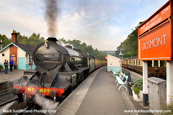 Steam Locomotive at Grosmont Station North York Moors Railway North Yorkshire England