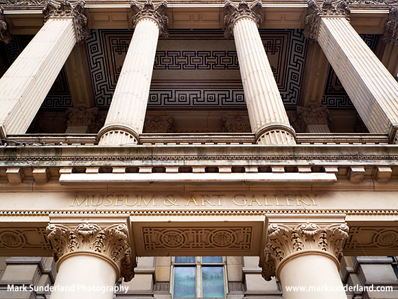 Ornate Portico at the Art Gallery and Museum Chamberlain Square Birmingham West Midlands England