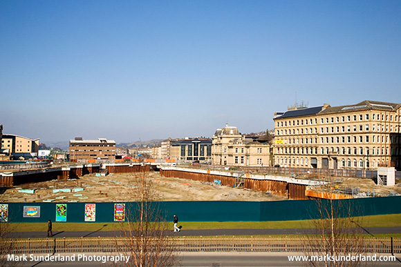 Hole in Forster Square due to suspended work