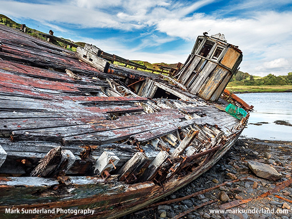 Old Boat at Little Horseshoe Bay on the Isle of Kerrera Argyll and Bute Scotland