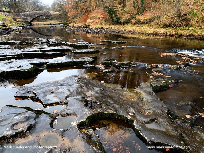 Stainforth Packhorse Bridge and the River Ribble