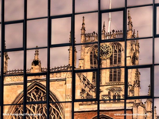 Hull Minster Reflected in a Modern Building