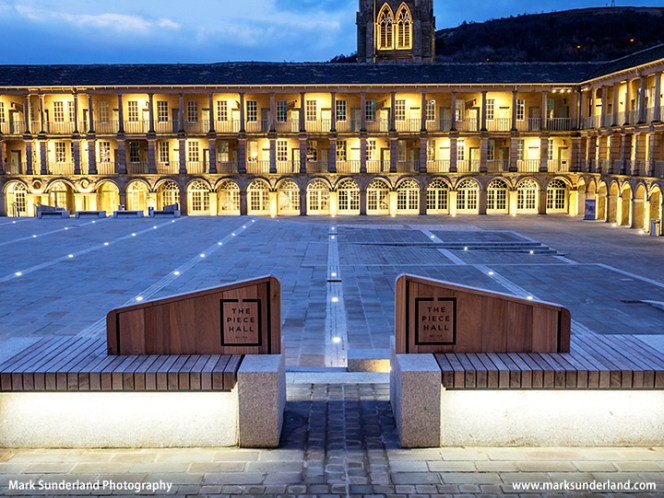 The Piece Hall at dusk