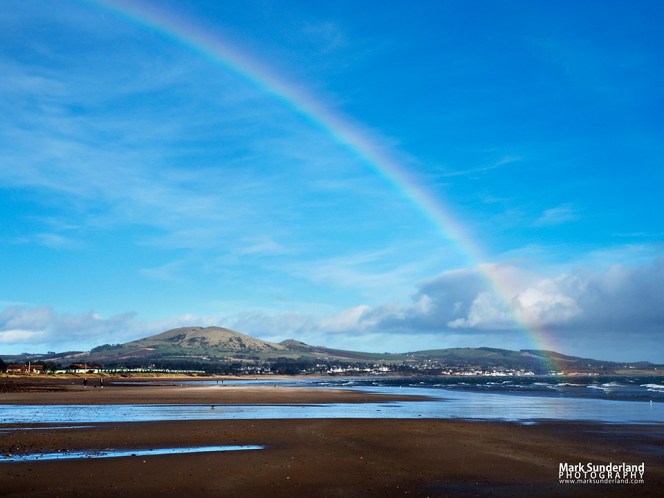 A rainbow over Largo Bay from Leven Beach, Fife Coast
