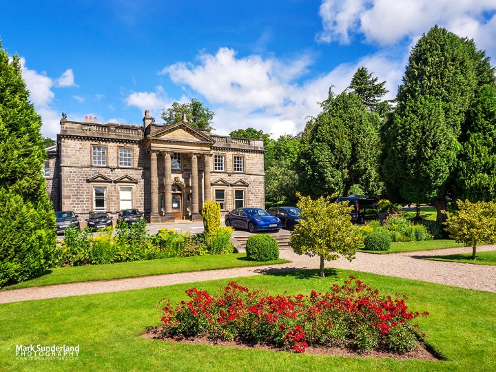 Conyngham Hall from the sunken garden Knaresborough North Yorkshire England