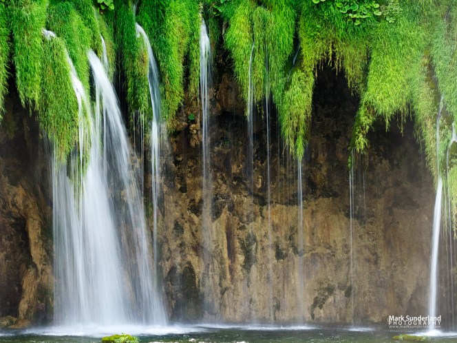 Waterfall in the Upper Lakes area at Plitvice Lakes National Park Croatia